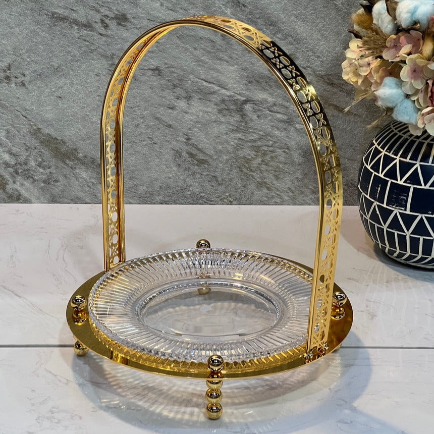 Gold Colour Round Stand Size 27CM - Premium from Alam Al Awane - Just AED65! Shop now at alamalawane